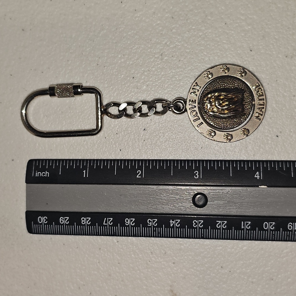 Metal I Love My Maltese Keychain Used - Picture 8 of 10